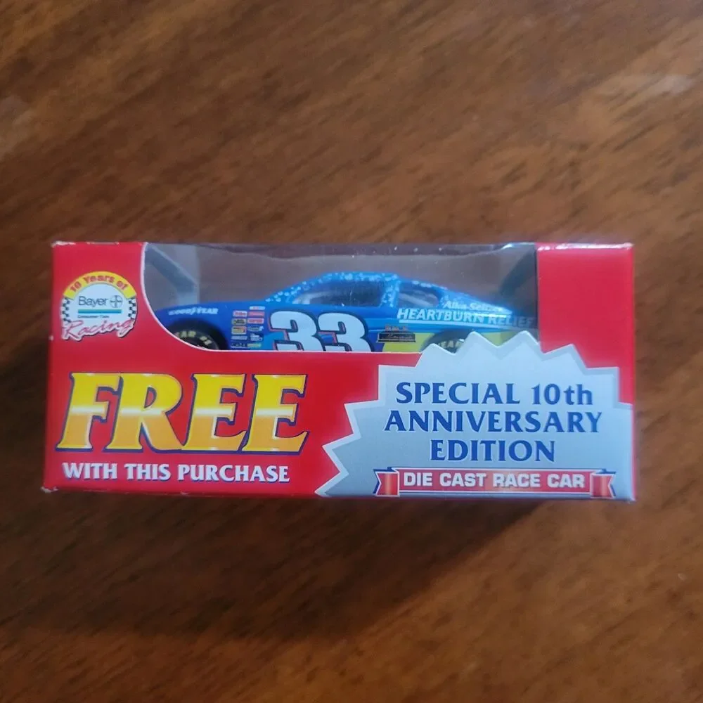 #33 Yellow Race Car -10th Anniversary Alka-Seltzer Bayer Die Cast
